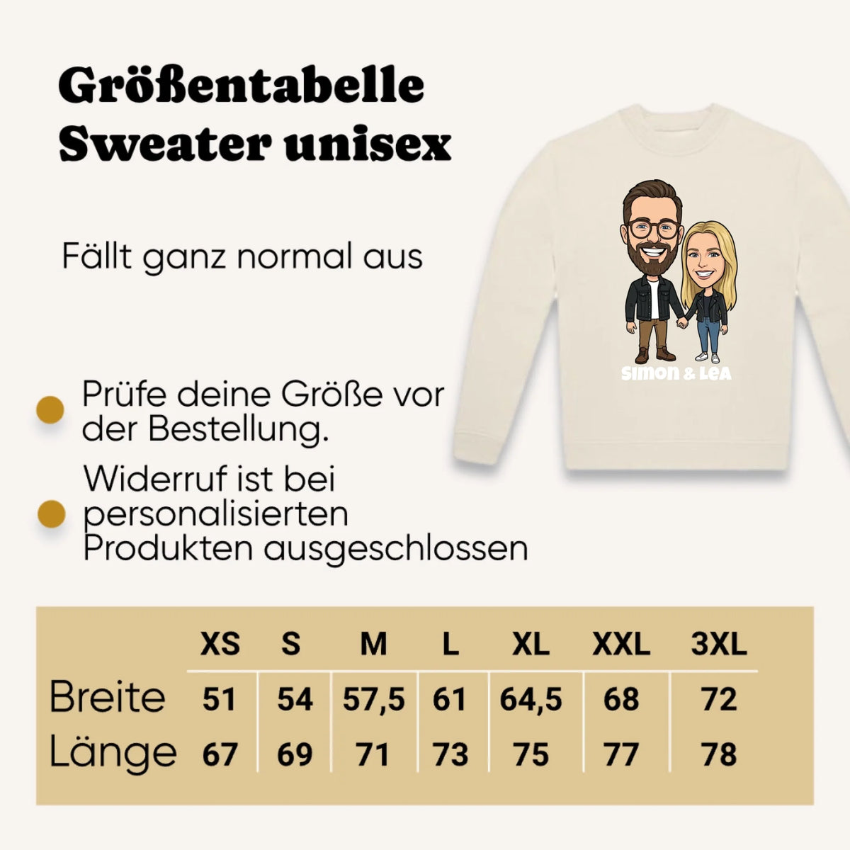 Comic Pullover im Big Head Stil mit deinem Foto – Sweater Qualität