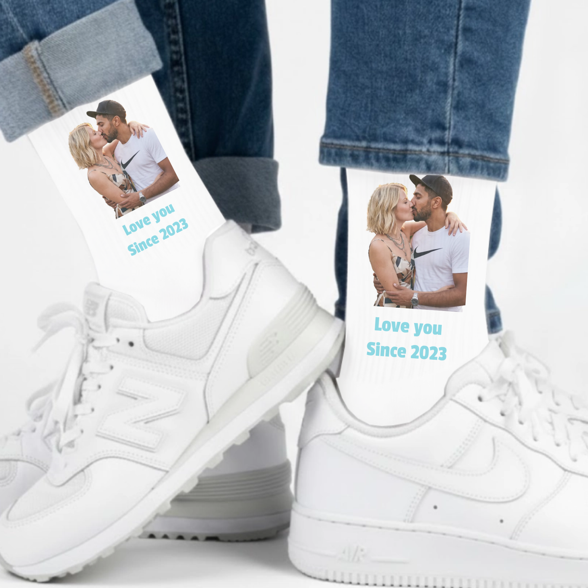 Foto Socke mit Text