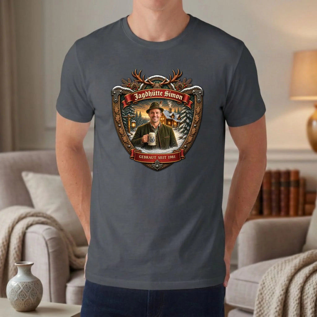 Jagd Design T-Shirt mit deinem Foto – T-Shirt unisex asphalt