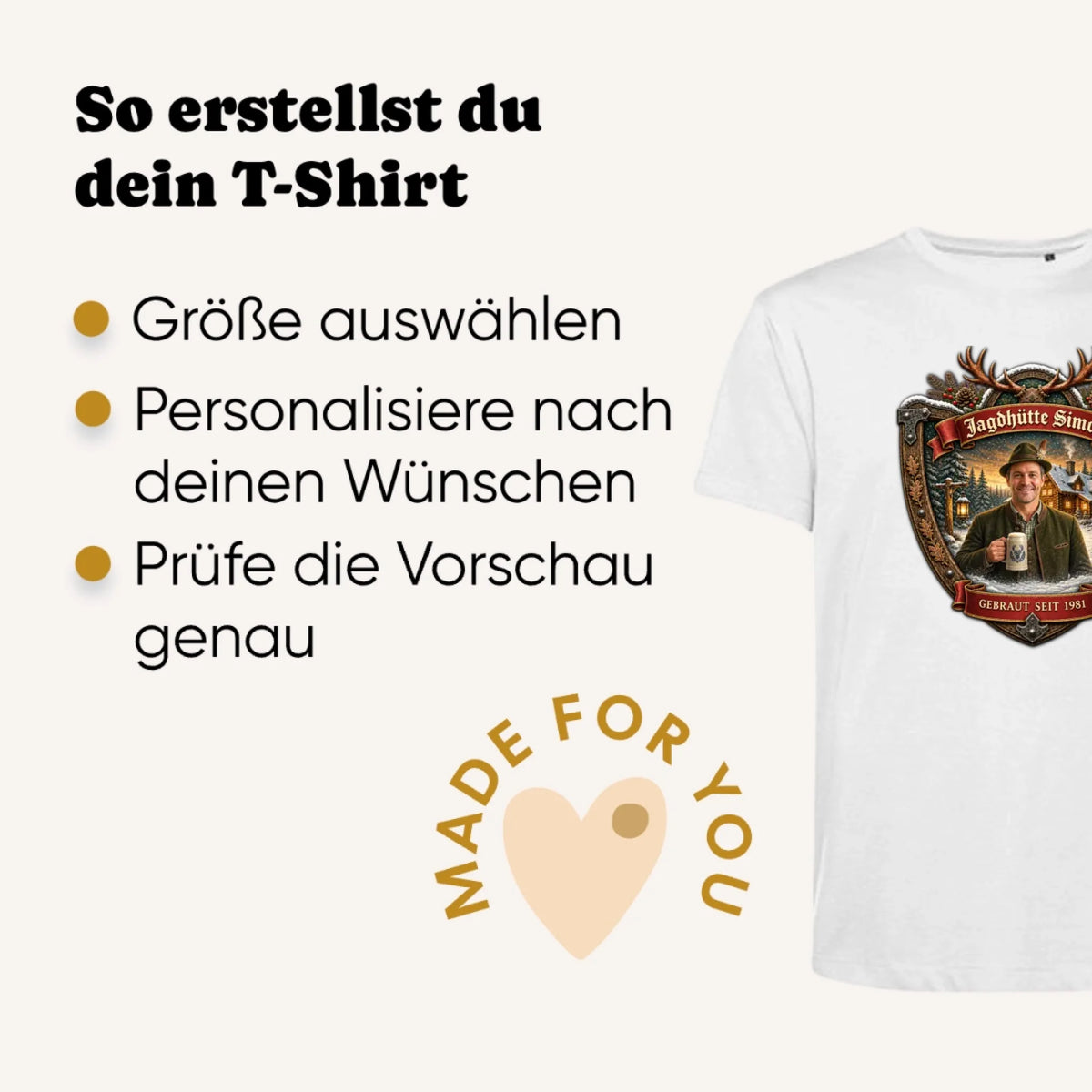 Jagd Design T-Shirt mit deinem Foto – T-Shirt unisex Erklärung