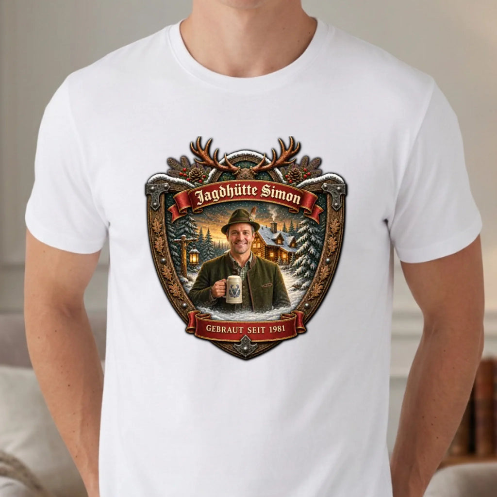Jagd Design T-Shirt mit deinem Foto – T-Shirt unisex weiß