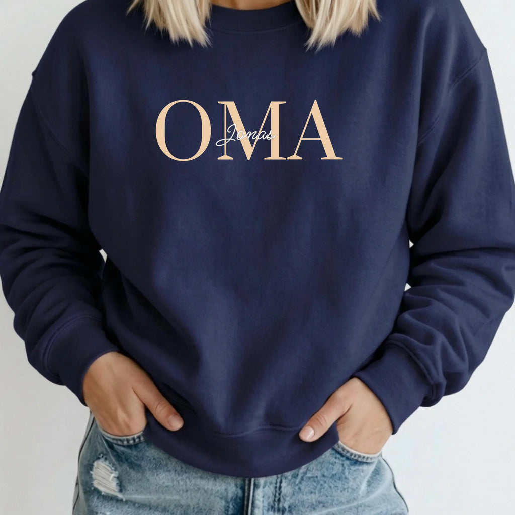 Oma Pullover personalisiert mit Namen der Enkel - Geschenk für Oma