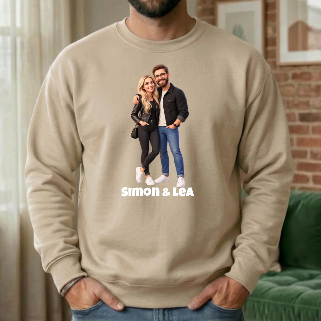 Personalisierter Pullover mit Foto im 3D Stil - Geschenk für Familie und Partner