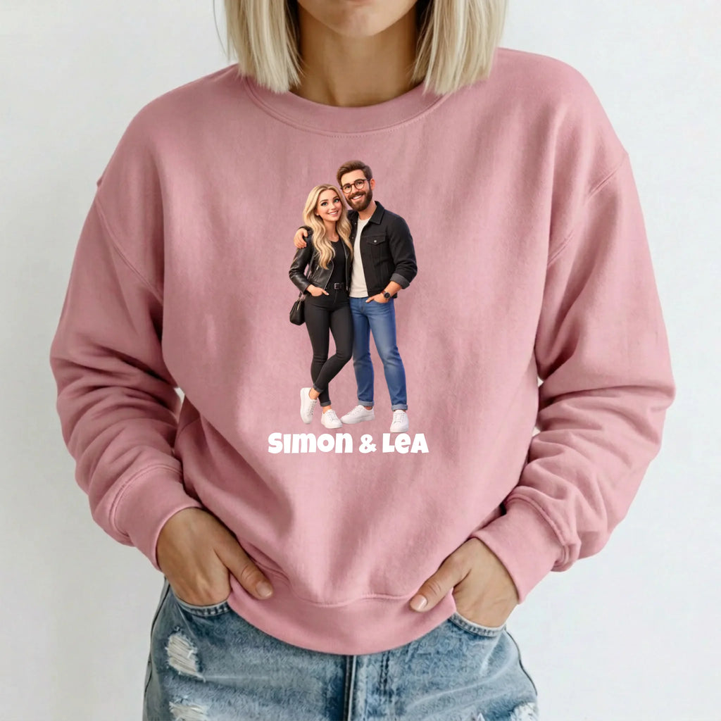 Personalisierter Pullover mit Foto im 3D Stil – Sweater rosa