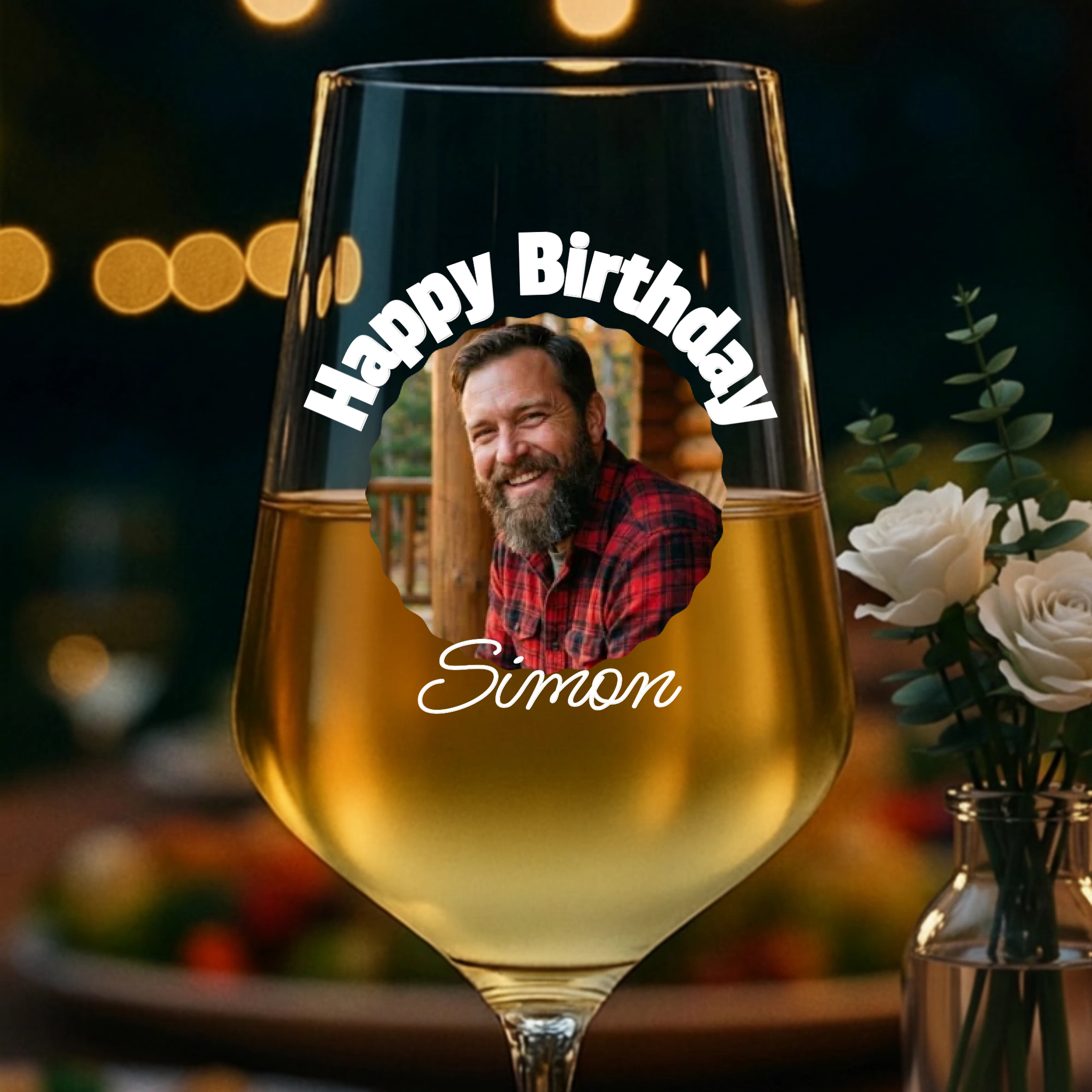 Personalisiertes Weinglas mit Foto Upload